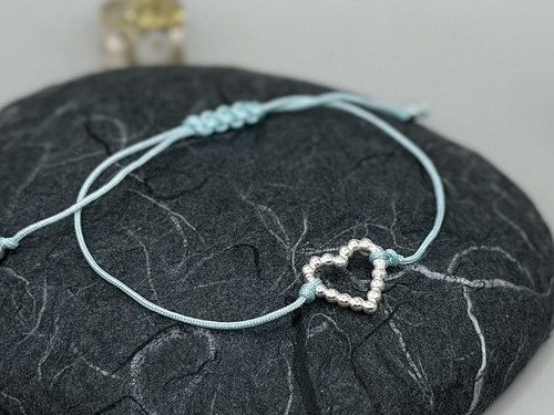 Minimalistický náramek - Ball heart (sv. modrá)