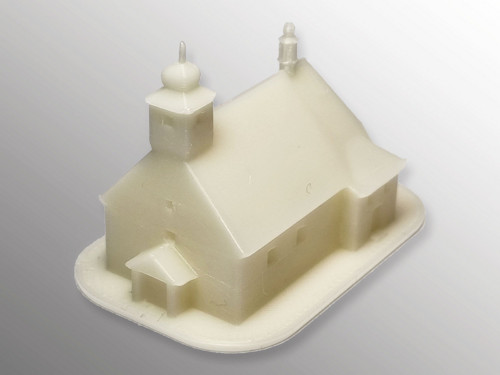 3D tisk modelu kostela v Řepištích