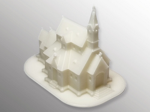 3D tisk modelu kostela sv. Ondřeje v obci Bílá