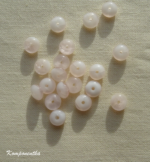 Skleněné rondelky růžové 7x3mm 10kusů
