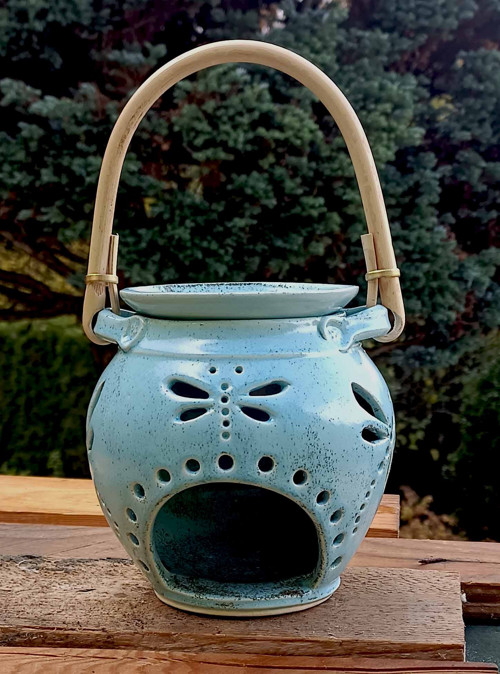 Modrá aromalampma s vážkami — foto 1