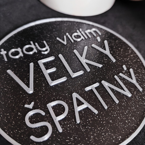 Podtácek "Velký špatný" (černá + stříbrná)