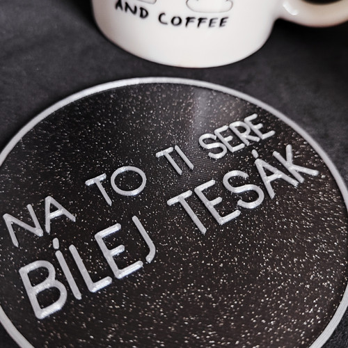 Podtácek "Bílej tesák" (černá + stříbrná) — foto 1
