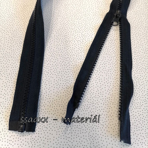 Kostěný zip bundový ~ 5 mm ~ 70 cm ~ tmavě modrý