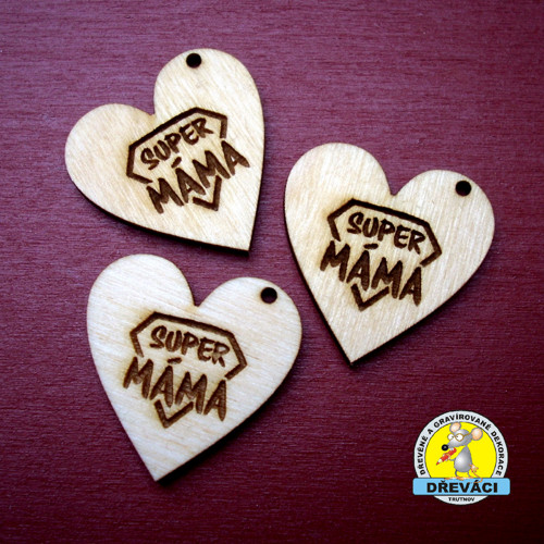 SRDCE - SUPER MÁMA - srdce 3 cm