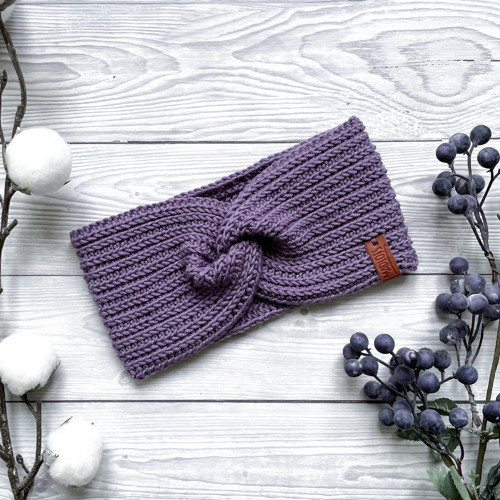 Dámská Boho merino čelenka - fialová
