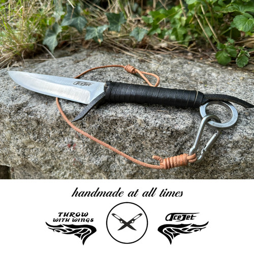 Keltský nůž Classic - 30cm, černý kožený omot — foto 1