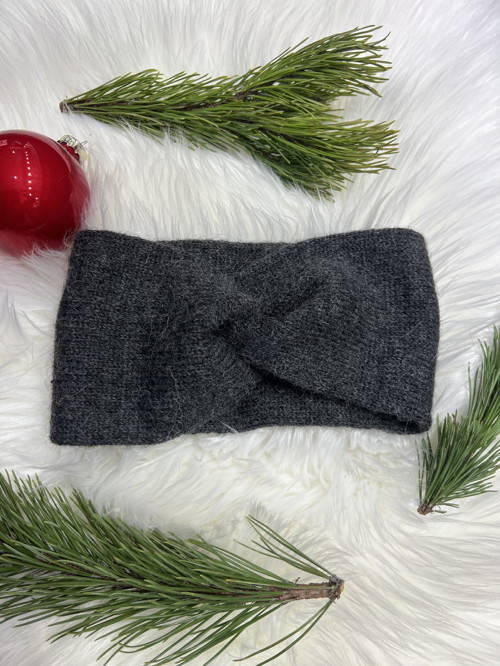Široká, pletená čelenka Alpaca+Vlna