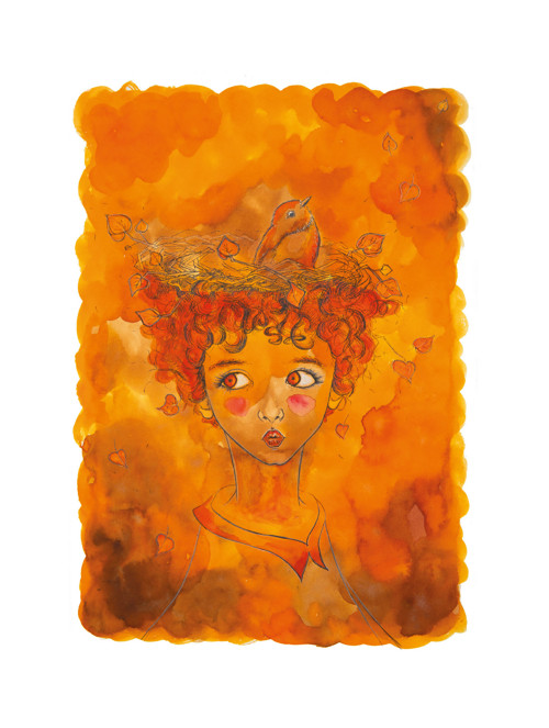 Tisk autorské ilustrace ("Autumn melody")