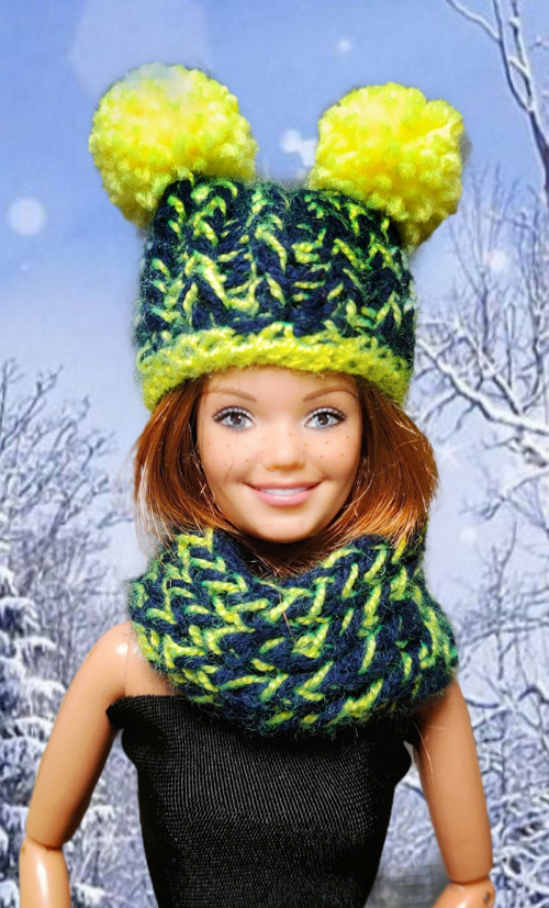 Čepice a nákrčník pro Barbie — foto 1