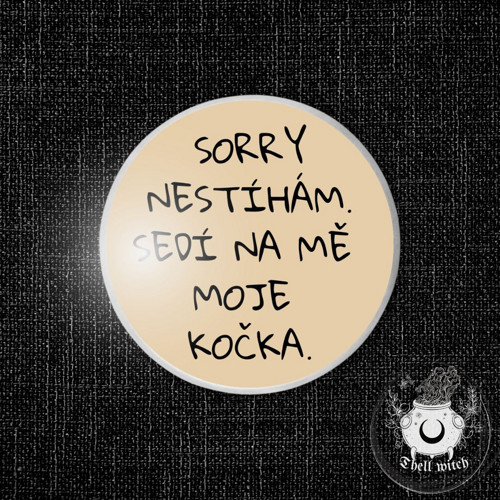 Placka button špendlík Moje kočka béžová