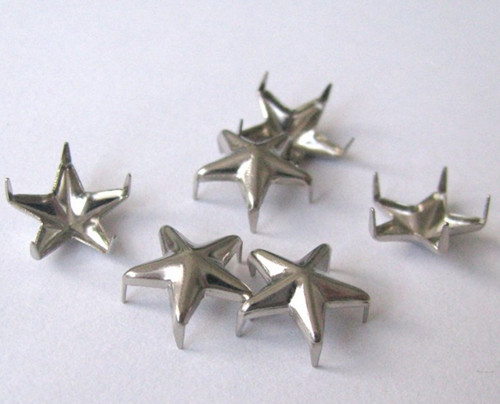 Cvočky na oblečení 10mm hvězda - platina (5ks)