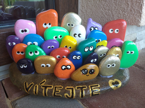 Malované kamínky "Velké Vítejte"