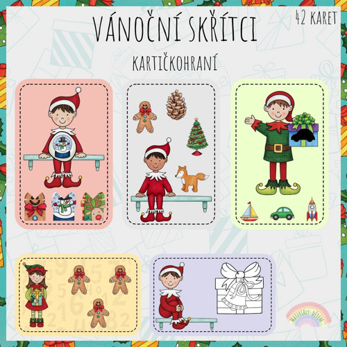 Vánoční skřítci, kartičkohraní — foto 1