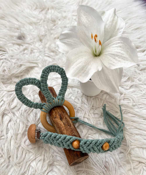 Klip na dudlík a kousátko MACRAMÉ SET
