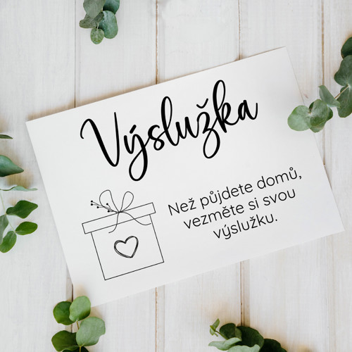 Svatební nápis - výslužka