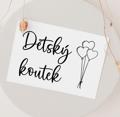 Svatební nápis - dětský koutek