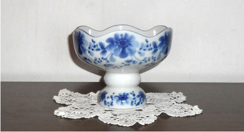 Porcelánová MISKA na nožce, kobalt • Wallendorf
