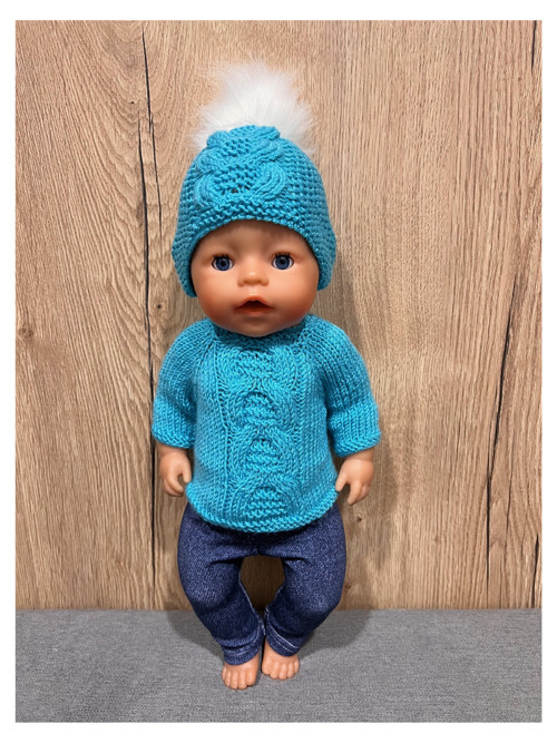 Oblečko pre Baby Born 43 cm - tyrkysovy