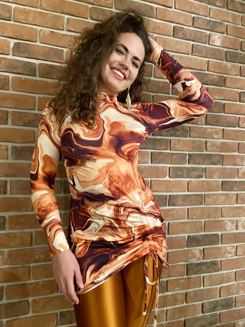 Tunika Beatrice- rezavá batika-velikost M — foto 1