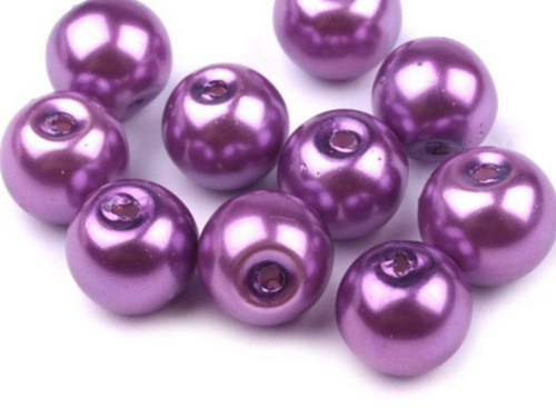 Plastové voskové korálky 10 mm (18ks) - sv.fialová