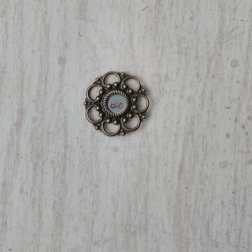 Kovový rámeček staromosaz-RM048 - Ø2,5cm