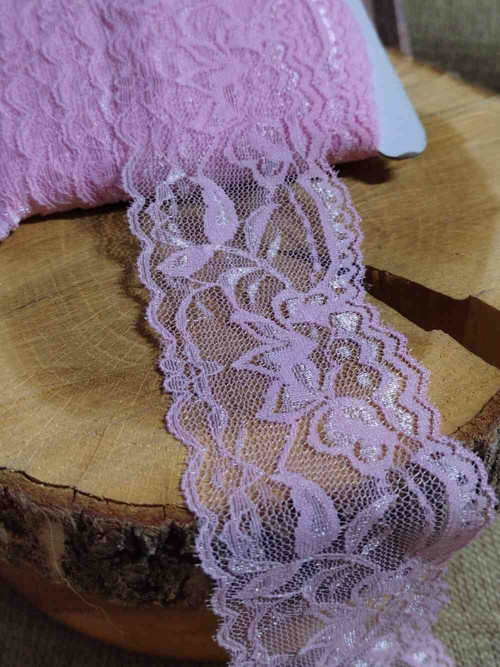 Elastická krajka šíře 55 mm barva růžová — foto 1