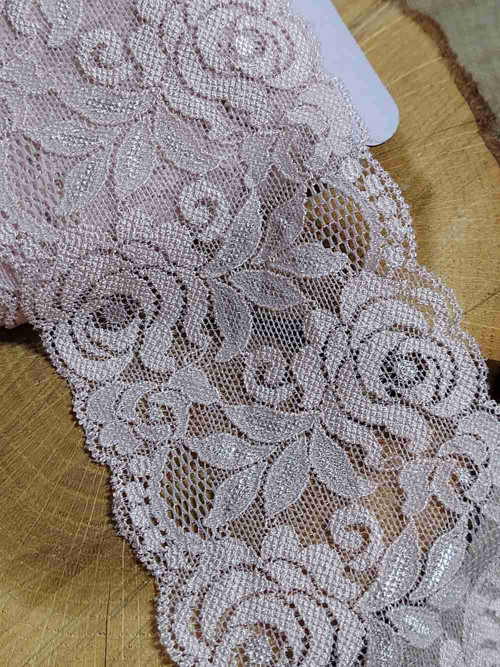 Elastická krajka šíře 85 mm barva pudrová — foto 1