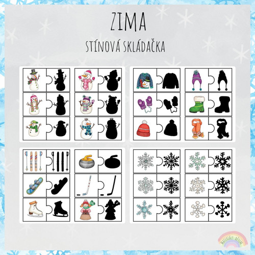 Zima, stínová skládačka