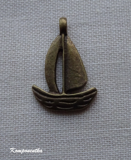 Přívěšek loďka 19 x 12mm starobronz 1kus