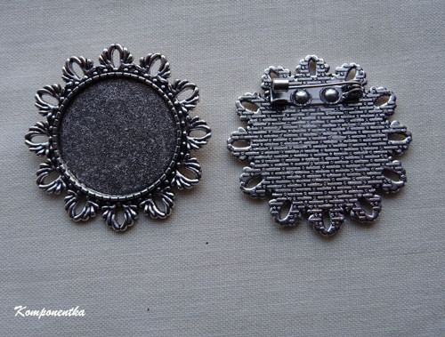 Špendlík s lůžkem na kabochon 25mm 1kus