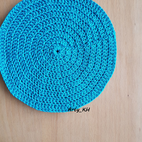 Podtácek Macramé, velký, tyrkysový — foto 1