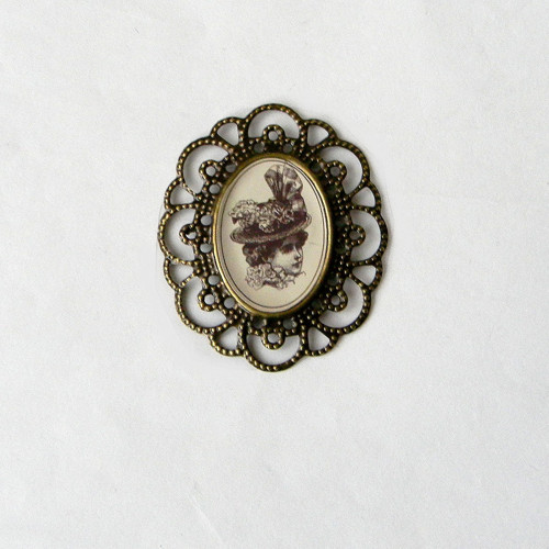 Kovový rámeček staromosaz-RM023 - 4,2cmx3,5cm