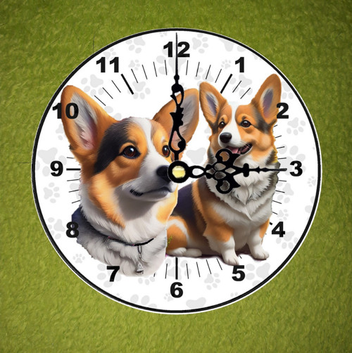 WELSH CORGI NÁSTĚNNÉ HODINY (2druhy) — foto 1