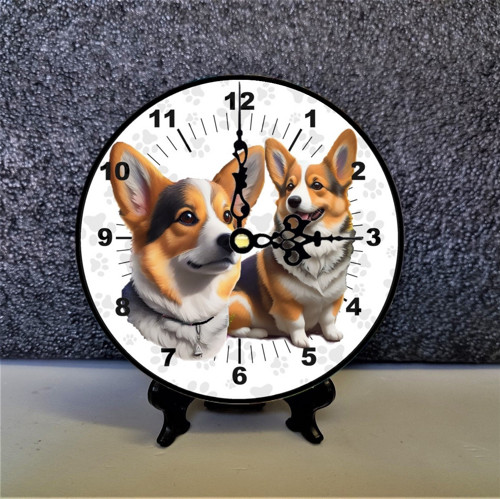 WELSH CORGI HODINY 2v1 na zeď,poličku