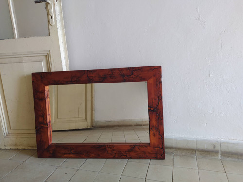 Dřevěné zdobené zrcadlo 80 x 60cm