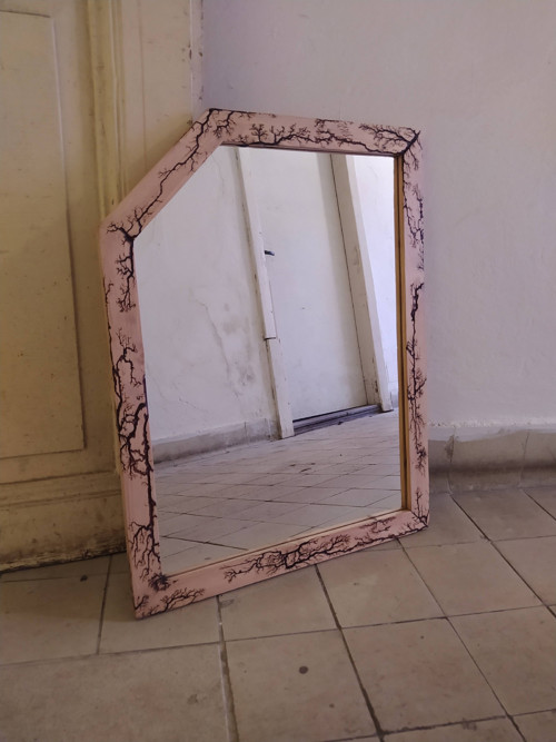 Dřevěné zrcadlo s úkosem 50 x 65cm