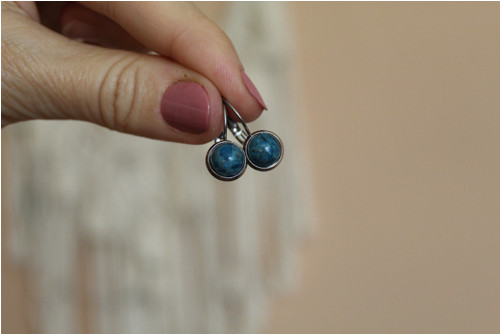 Náušnice nerez. ocel, 8mm orchid stone