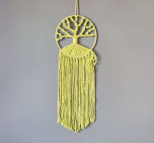 Macramé dekorace - Strom života 18 x 55 cm