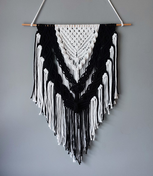 Macramé dekorace Noc a den 55 x 110 cm