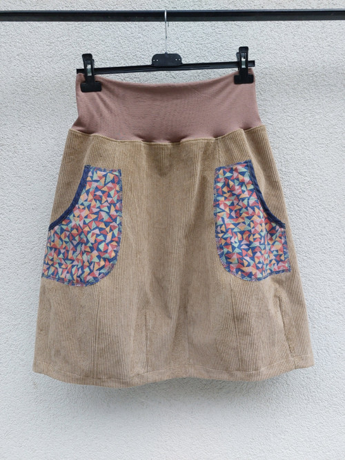 Sukně manšetrová béžová — foto 1