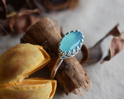 Prsten aqua chalcedon — foto 1
