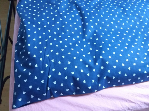 Povlečení bílá srdíčka na modrém
