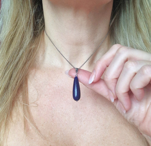 Lapis lazuli*kapka*náhrdelník*chirurgická ocel