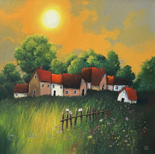Zapadá slunéčko - 40x40cm — foto 1