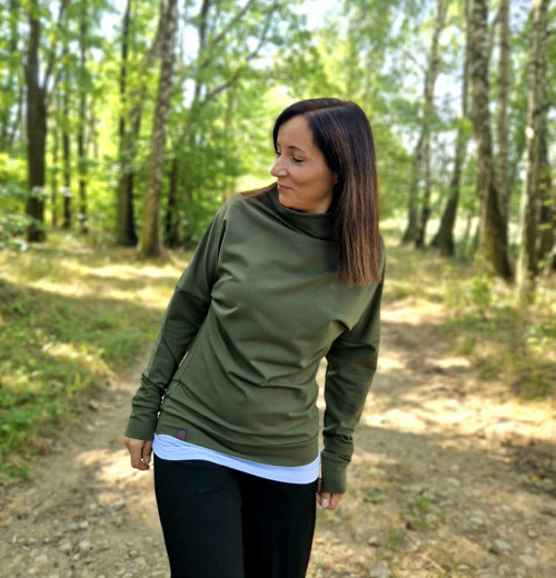 Khaki mikina Cora...S — foto 1