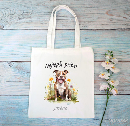 Nákupní taška pejsek Pitbull se jménem