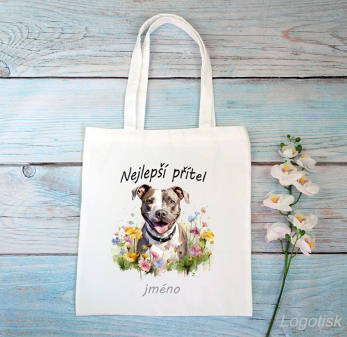 Nákupní taška pes Pitbull se jménem
