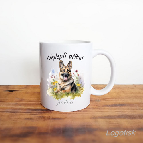 Keramický hrnek Německý ovčák se jménem