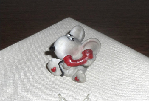 Dekorační miniatura, keramická MYŠKA